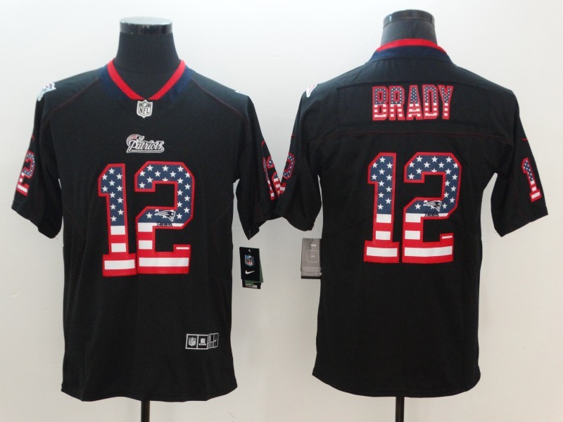 Men's New England Patriots #12 Tom Brady Black Alternate Jersey